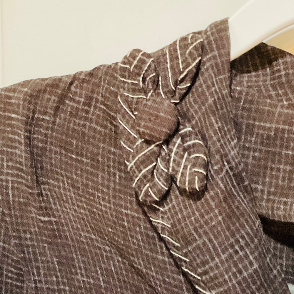 TONI TODD Original vintage 1940s brown button up rayon bows‎ maxi pockets dress - Picture 14 of 16